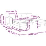  Kauč za dnevni boravak 3 pcs Krema 250 x 188 x 76 cm | shoptok.hr