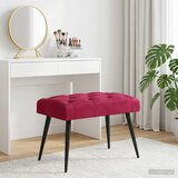  Klupa s gumbastim tkanjem Vinska crvena 60 x 40 x 45 cm Baršun | shoptok.hr