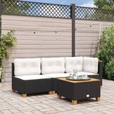 vidaXL Vrtni stol crni 55 x 55 x 36 cm od poliratana i bagremovog drva Cijene