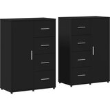 Maison Chic Komoda - Predalnik 2 kosa črna 60x31x84 cm inženirski les, (21722720) Cene