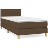  Box spring postelja z vzmetnico temno rjava 100x200 cm blago, (20725578) | Shoptok.si