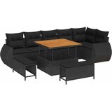  Sjedeća garnitura za vrt 9 kom. Crna poliratan 100 x 100 x 71 cm | shoptok.hr