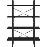 vidaXL Knjižna omara 4-nadstropna črna 100x30x140 cm iverna plošča | Shoptok.si