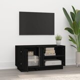 TV ormarić Crna 80 x 35 x 40,5 cm od masivne borovine | Eponuda.com