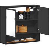 vidaXL Kupaonski ormarić s ogledalom crni 65x20x60 cm izrađeno drvo Cijene