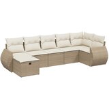 Maison Chic Seti vrtnega pohištva - Vrtna garnitura - Vrtni pohištvo set 7-delna z blazinami bež poli ratan, (21808930) | Shoptok.si