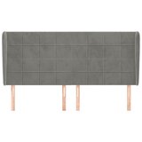  Uzglavlje s ušima svjetlosivo 183x23x118/128 cm baršunasto | Eponuda.com