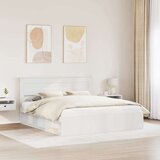  Konstrukcija postelje Bela 180 x 200 cm Masivno borovo les, (5000104126) | Shoptok.si
