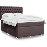 vidaXL Box spring postelja z vzmetnico temno rjava 160x200 cm blago, (21319872) Cene