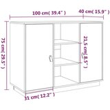  Komoda 100 x 40 x 75 cm od masivne borovine | shoptok.hr