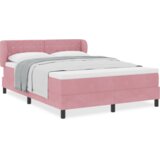 Postelja z Box Spring in Blazino Roza 140x190 cm Žamet, (22052938) | Shoptok.si