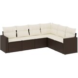  6-dijelni set vrtnih sofa od poliratana s jastucima smeđi | shoptok.hr