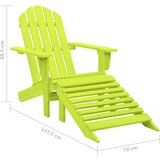  Vrtna stolica Adirondack od masivne jelovine s otomanom zelena | shoptok.hr