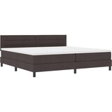 Box Postelja z vzmetnico z vzmetnico Temno rjava 200 x 200 cm blago, (5000127011) Slike