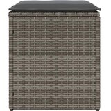  Vrtni tabure s jastucima 2 kom sivi 40x40x43 cm poliratan | shoptok.hr