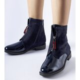 Gemre Navy insulated patent ankle boots Belvedere | Shoptok.si