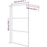 vidaXL Pregrada za tuš srebrna 115x195 cm prozorno ESG steklo | Shoptok.si