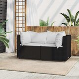  Kutna vrtna sofa od poliratana s jastucima crna | shoptok.hr