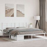 vidaXL Metalni okvir za krevet s uzglavljem bijeli 183x213 cm | shoptok.hr