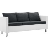 vidaXL Kavč trosed umetno usnje bele in temno sive barve, (20910883) | Shoptok.si