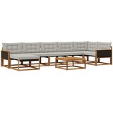  Set vanjskih sofa 8 kom. Prirodna i svjetlosiva Poliester | shoptok.hr