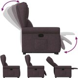  Naslonjač na podizanje tamnosmeđi od tkanine | shoptok.hr