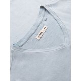 Ombre Men's cotton V-neck knit t-shirt with wash effect - grey | Shoptok.si