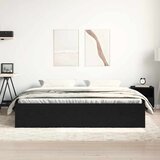  Okvir kreveta bez madraca crni hrast 200x200 cm drveni | shoptok.hr