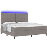 vidaXL Postelja s podlago z vzmetnico & LED Taupe 200x200 cm Tkanina, (22083544) Cene