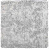 vidaXL Čupavi tepih s visokim vlaknima srebrnosiva 160x160cm poliester | shoptok.hr