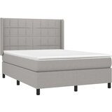  Krevet box spring s madracem LED svjetlosivi 140x190 cm tkanina | shoptok.hr