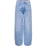 Only Jeans straight ONLFRANKIE HW ANK BARREL DNM DOT007 15370765 Modra Cene