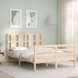 vidaXL Posteljni okvir z vzglavjem 140x200 cm trden les Cene