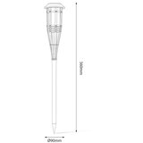  LED solarna lampa BAMBOO LED/1,2V 150 mAh 1800K 56 cm IP44 bež | Eponuda.com