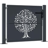  Vrtna vrata antracit 100x100 cm čelična dizajn stabla | shoptok.hr