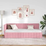 vidaXL kutni okvir kreveta s uzglavljem ružičasta 80 x 200 cm baršun | shoptok.hr
