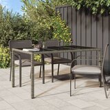  Vrtni stol 150x90x75 cm od kaljenog stakla i poliratana sivi | shoptok.hr