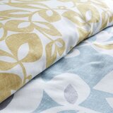 Catherine Lansfield Rumena/modra podaljšana posteljnina za zakonsko posteljo 230x220 cm Inga Leaf – | Shoptok.si