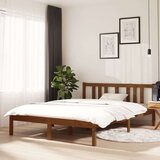  Posteljni okvir medeno rjav iz trdnega lesa 135x190 cm 4FT6, (20647750) Cene