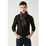 Avva Men's Brown Knitwear Sweater Crew Neck Textured Cotton Regular Fit