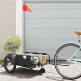 Prikolica za bicikl crna od tkanine Oxford i željeza | shoptok.hr