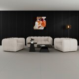 Bessagi Home Sedežna Garnitura Sandra, Krem Barve, 3-Delno | Shoptok.si