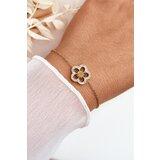 Glam Chic Delicate Women's Bracelet With A Flower Gold | Shoptok.si