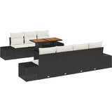  Set vrtnih kauča od 8 komada s jastučićima crni poly ratan | shoptok.hr