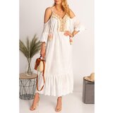Fenzy Maxi Ljetna Haljina S Ukrasnim Detaljima Fioranna, Bijela | shoptok.hr