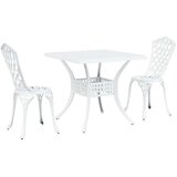  3-dijelni vrtni bistro set bijeli lijevani aluminij | shoptok.hr