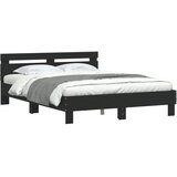  Okvir za krevet s uzglavljem i LED crni 150x200 cm | shoptok.hr