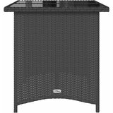  Vrtni stol sa staklenom pločom crni 110x68x70 cm od poliratana | shoptok.hr