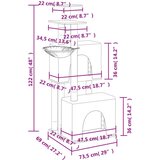 vidaXL Penjalica za mačke sa stupovima za grebanje tamnosiva 122 cm | shoptok.hr
