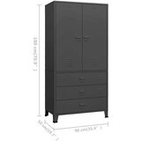 vidaXL Garderobna omara antracitna 90x50x180 cm kovina | Shoptok.si